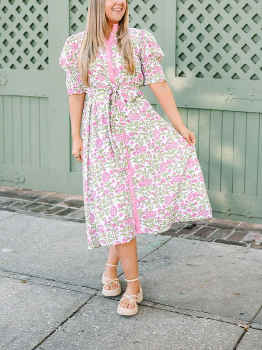 Spring Bloom Shirt Dress