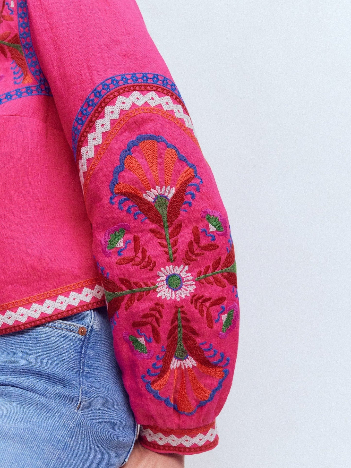 Embroidered Linen Jacket