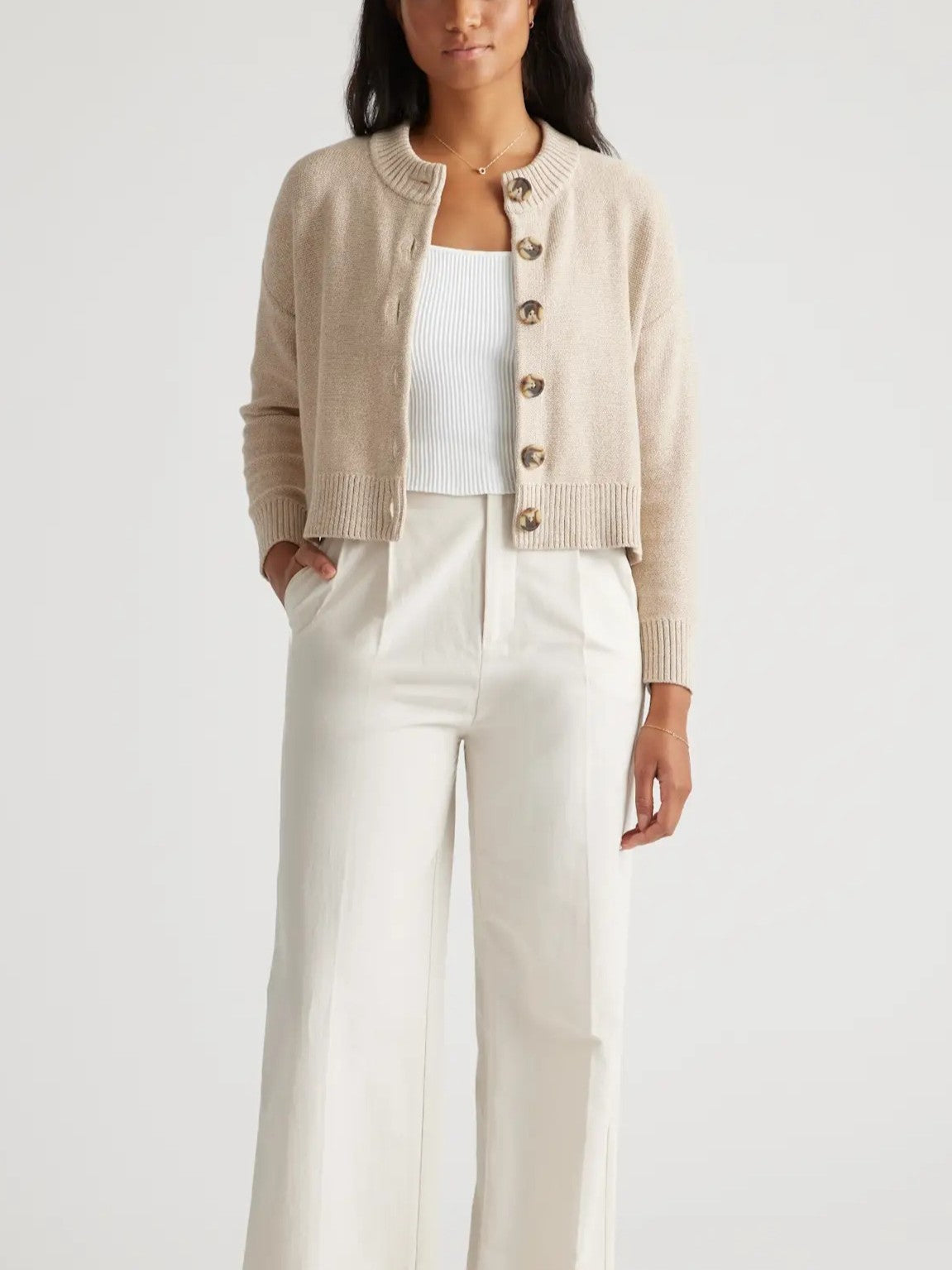 100% Organic Cotton Cropped Cardigan