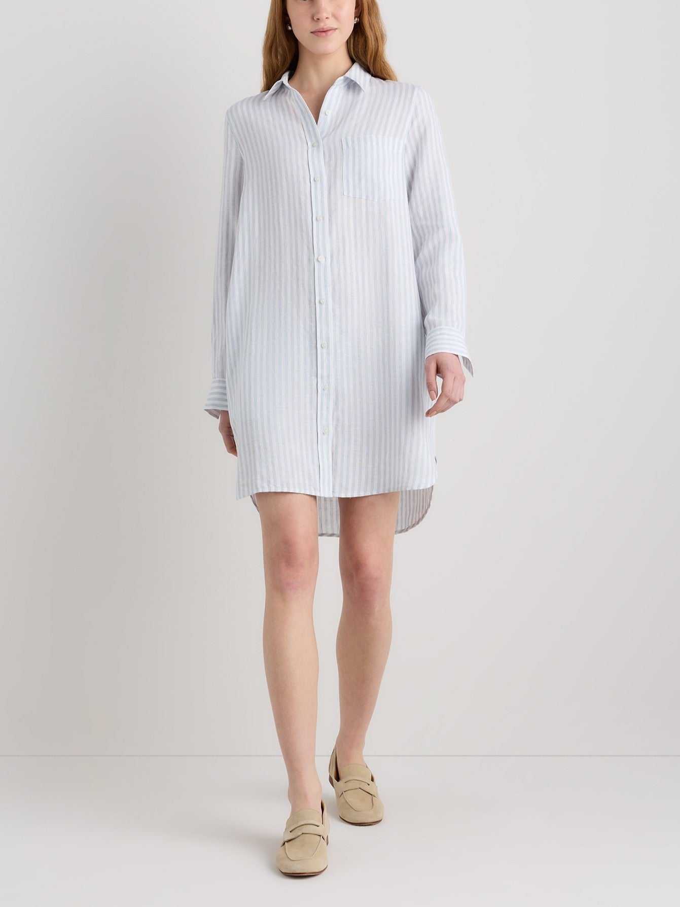 100% European Linen Shirt Dress