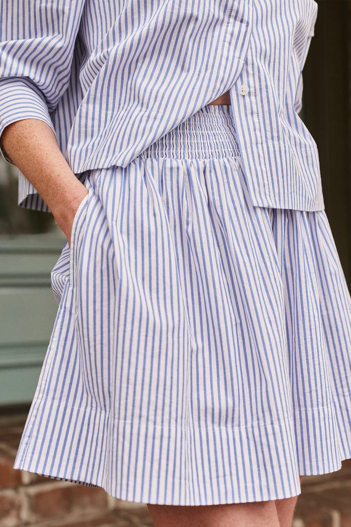 Switch Skirt Set in Diver Blue Bengal Stripe