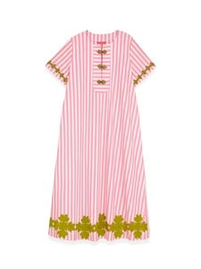 Short Sleeve Maxi Kaftan - Pink Stripe