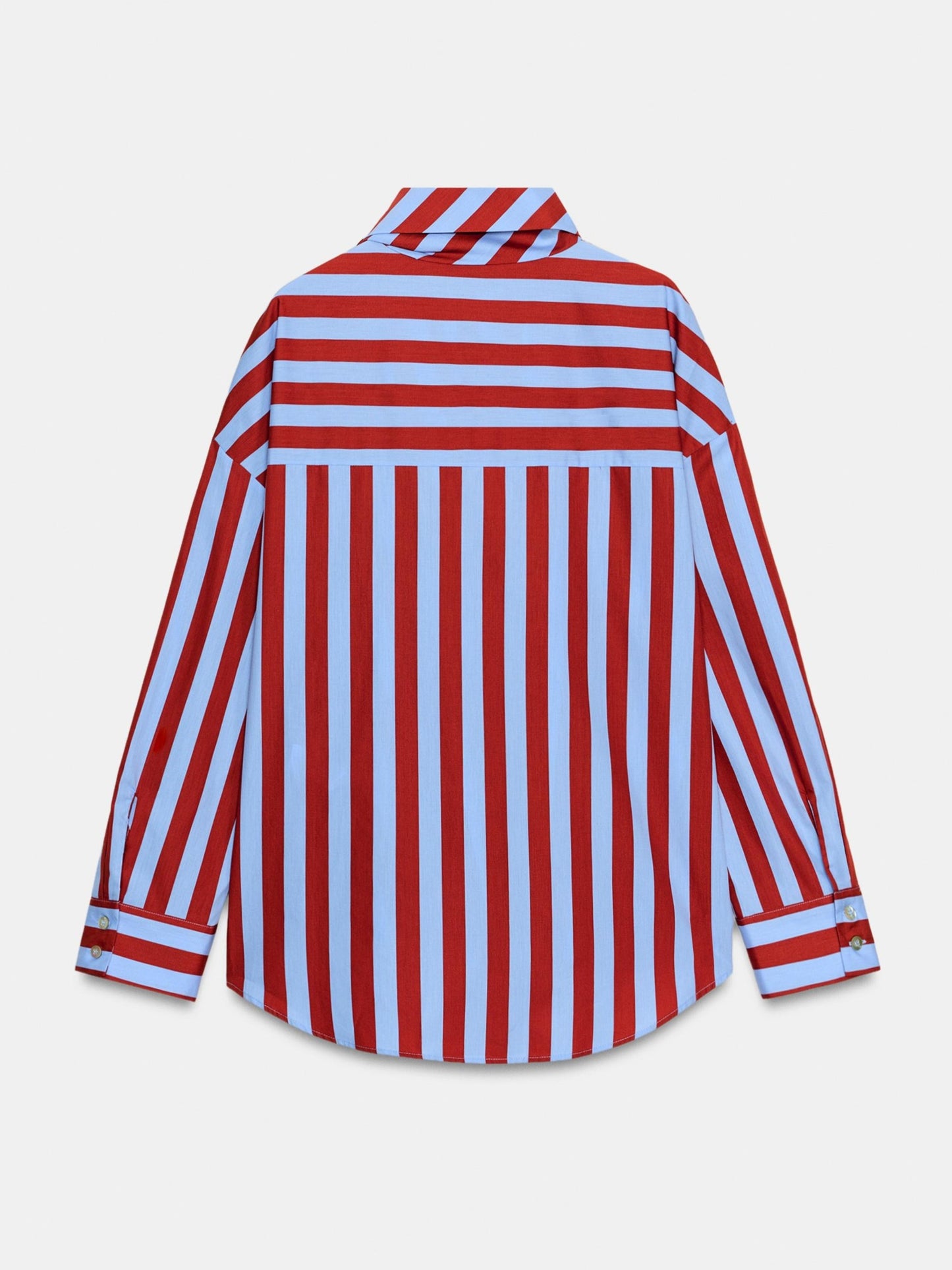 Red & Blue Stripe Bow Blouse