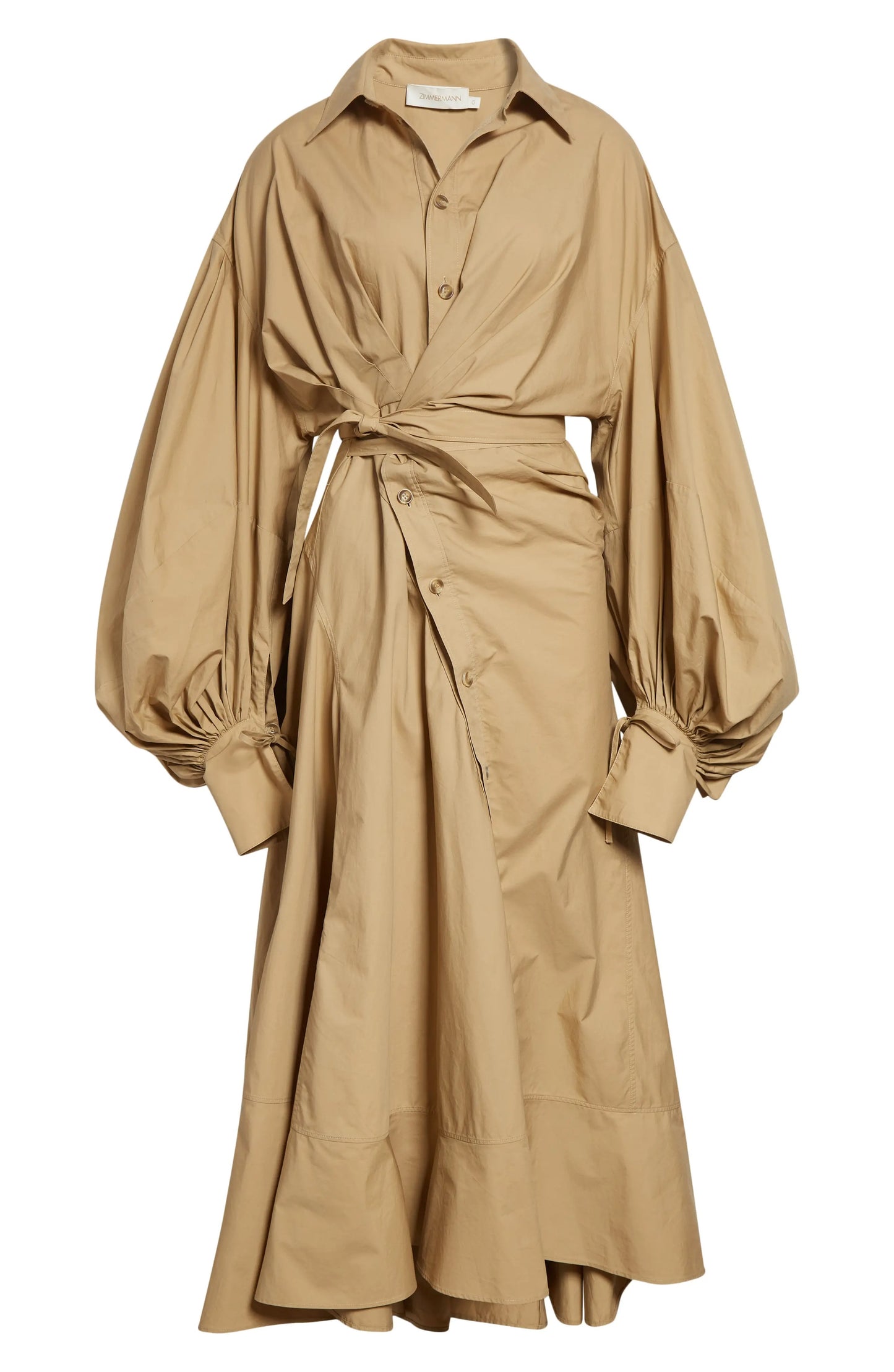Long Sleeve Cotton Poplin Shirtdress