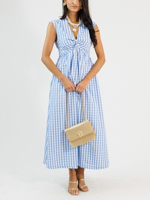 Gingham Twist Maxi Dress