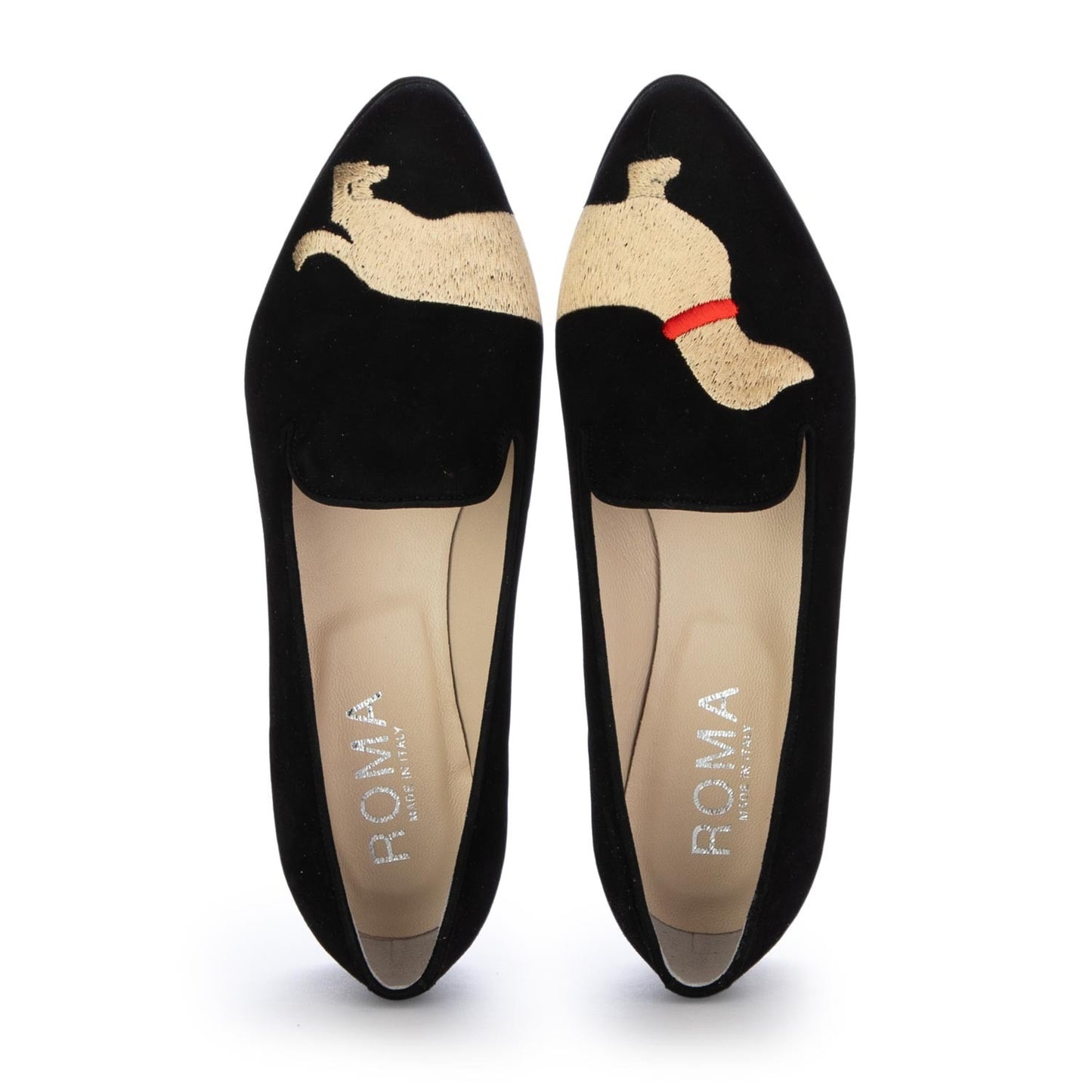 Embroidered Dachshund Loafers