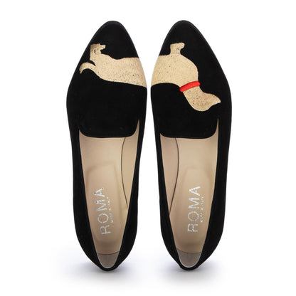 Embroidered Dachshund Loafers