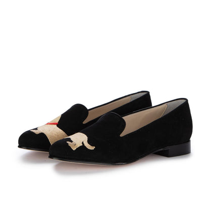 Embroidered Dachshund Loafers