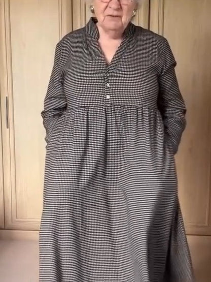 Black Plaid Casual Dress
