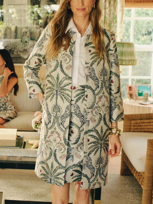 Judy Coat in Maxi Zebra Isle Jacquard