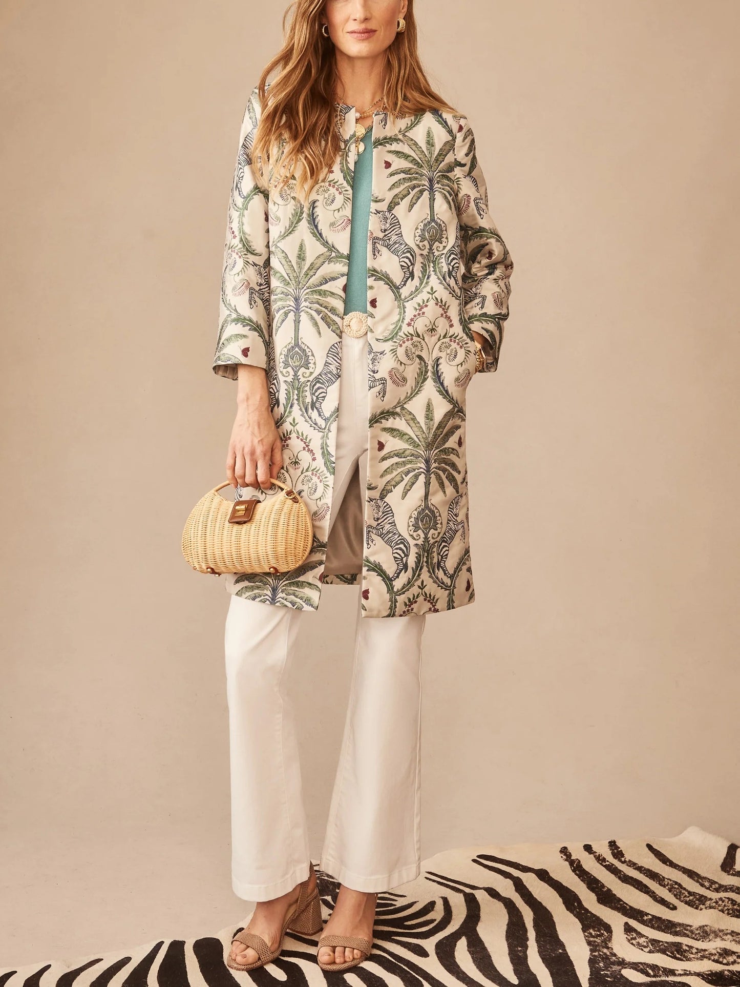 Judy Coat in Maxi Zebra Isle Jacquard