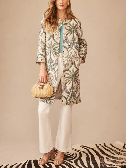 Judy Coat in Maxi Zebra Isle Jacquard