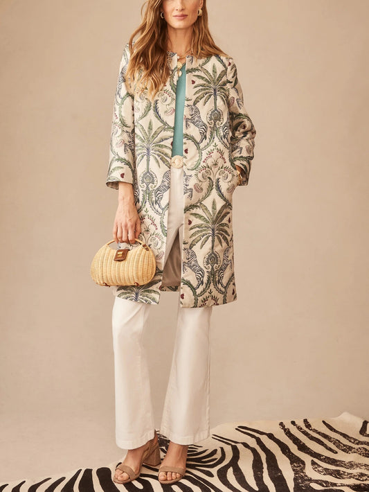 Judy Coat in Maxi Zebra Isle Jacquard
