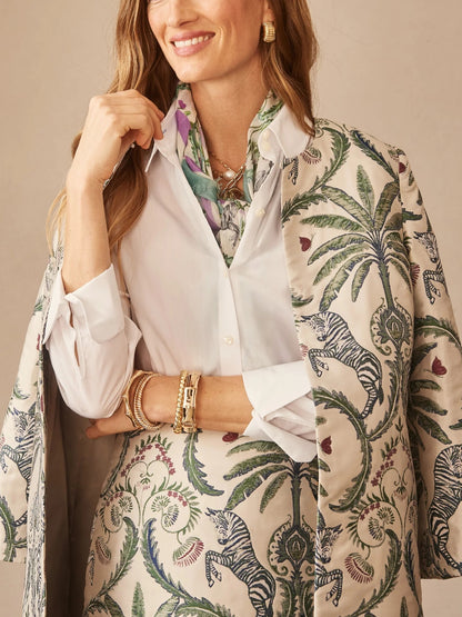 Judy Coat in Maxi Zebra Isle Jacquard