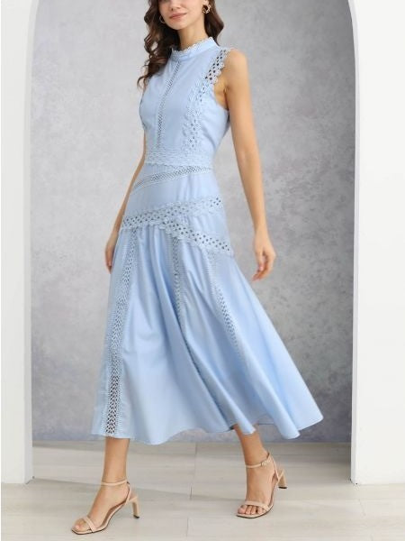 Elegance Lace Panelled Sleeveless Dress