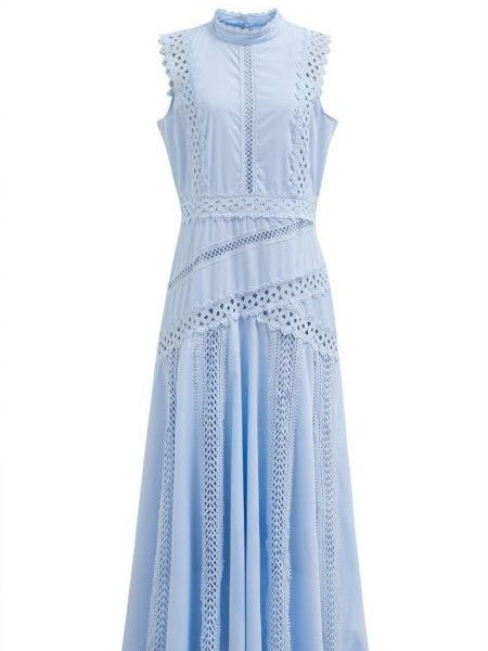 Elegance Lace Panelled Sleeveless Dress