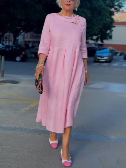 Crescent Neck Midi Dress