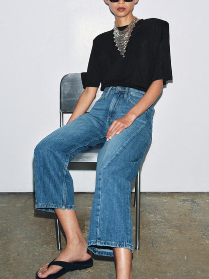 MID-WAIST RELAXED FIT ANKLE JEANS