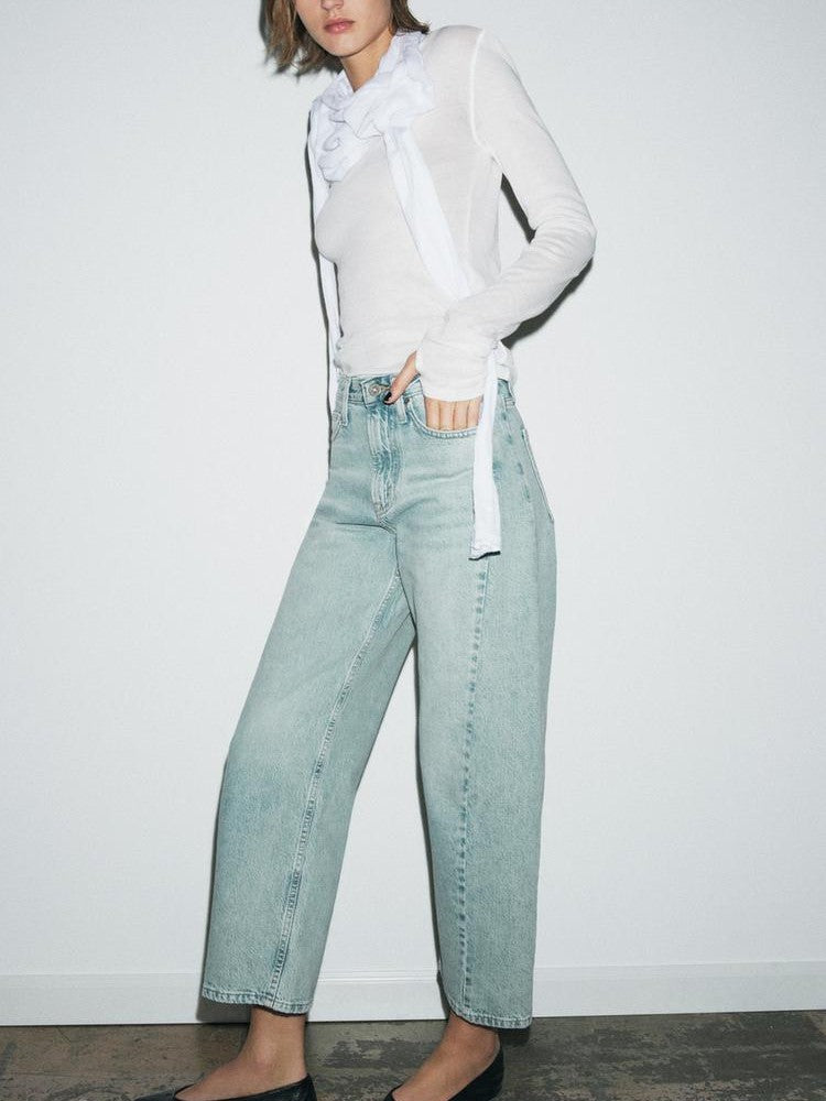 MID-WAIST RELAXED FIT ANKLE JEANS