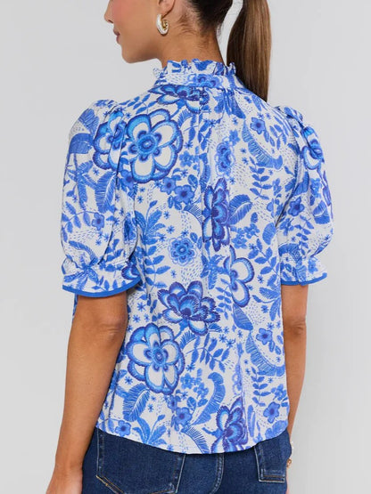 Naomi Pink Floral Button Up Top