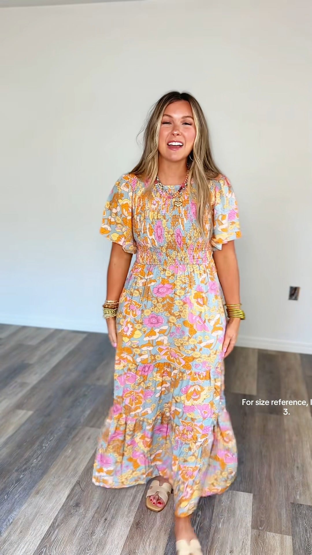 Smocked Floral Tiered Dress