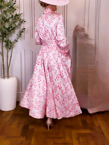 Pink Floral Shirt Dress
