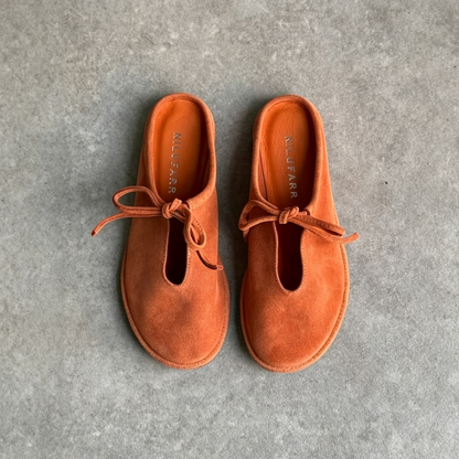 Bow Suede Mule Slippers