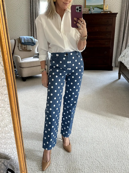Rustic Ocean White Printed Everyday Chino Pant