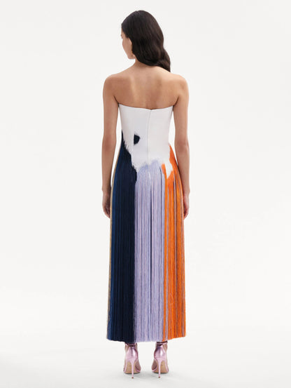 Colorblock Stylish Tassels Dress
