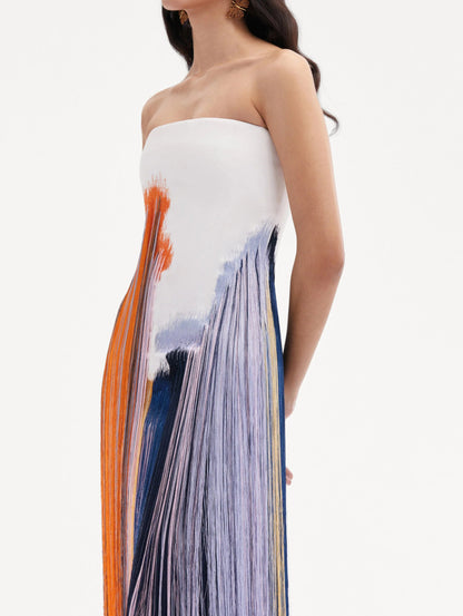 Colorblock Stylish Tassels Dress