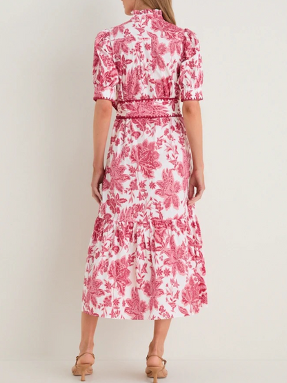 Hibiscus Floral Whipstitch Felicity Maxi Dress