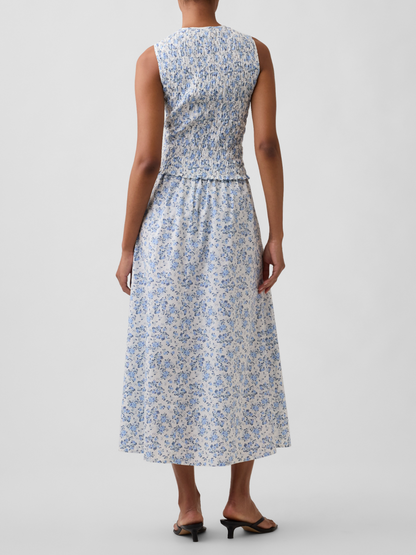 Ditsy Blue Floral Smocked Co-ord Set