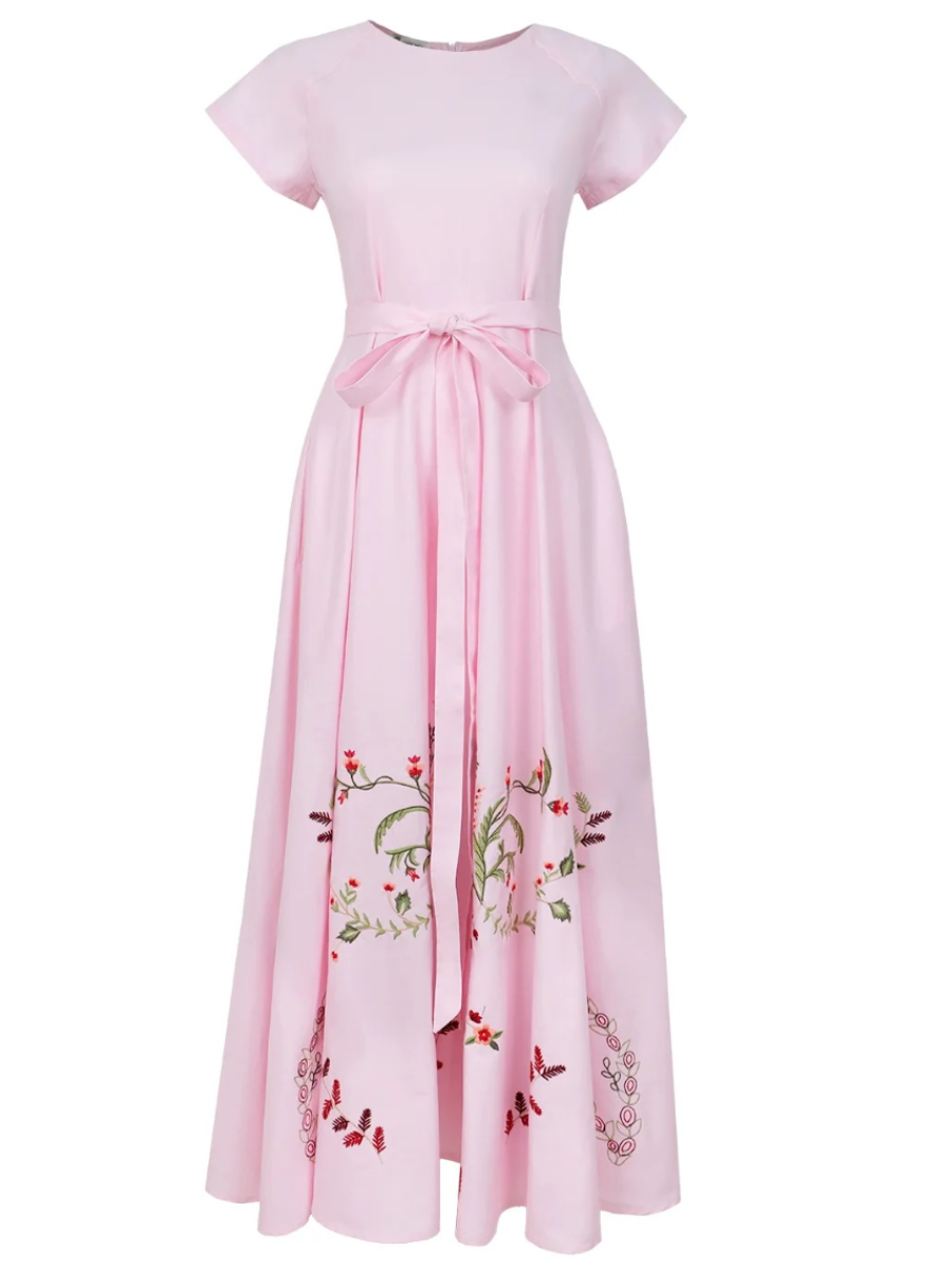 Venus Pink Wedding Maxi Dress With Pocket