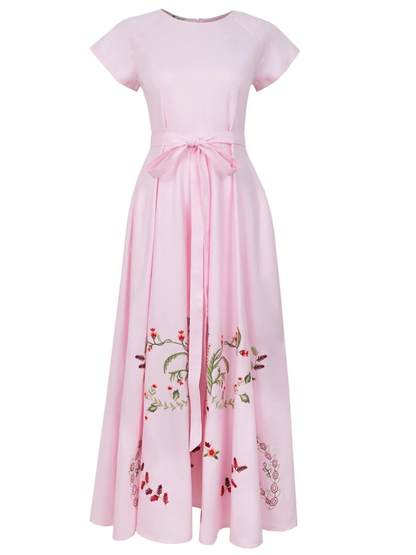 Venus Pink Wedding Maxi Dress With Pocket