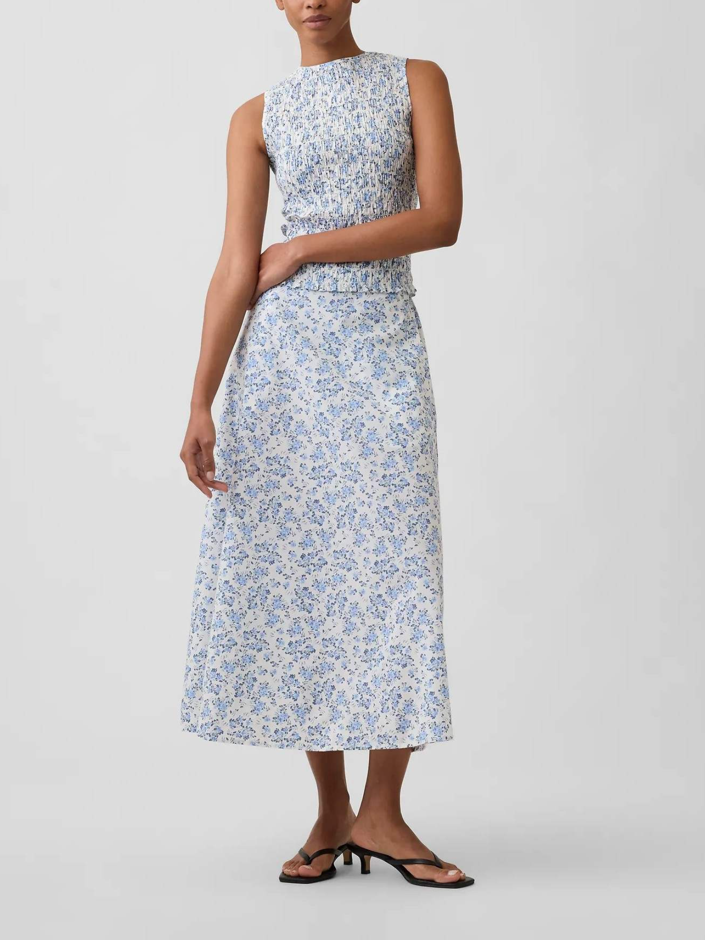 Ditsy Blue Floral Smocked Co-ord Set