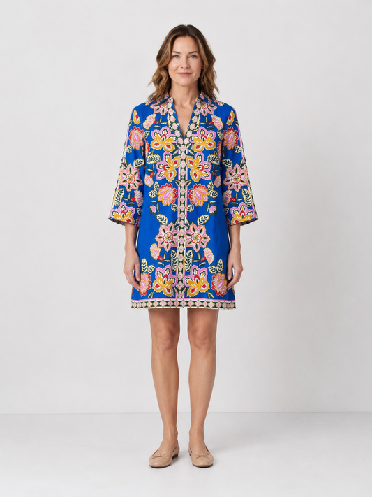 Carmen Linen Short Dress