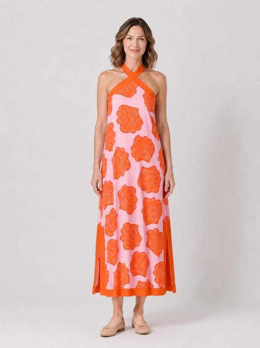 Shell Yeah Halter Midi Dress