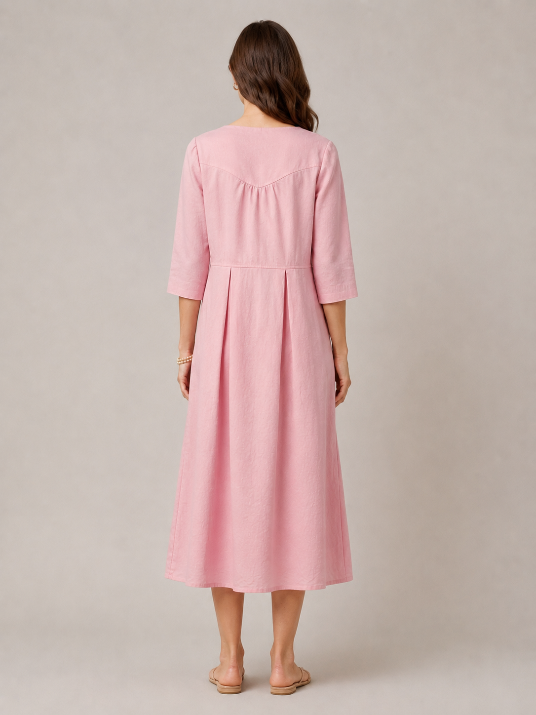 Crescent Neck Midi Dress