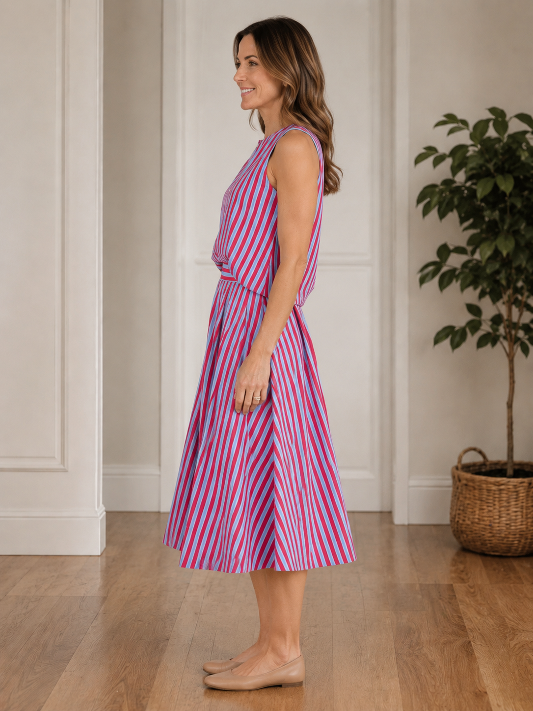 Red & Blue Stripe Two-Piece Set