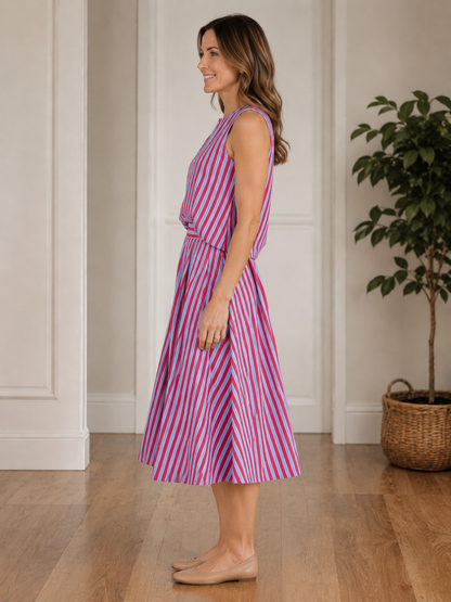 Red & Blue Stripe Two-Piece Set