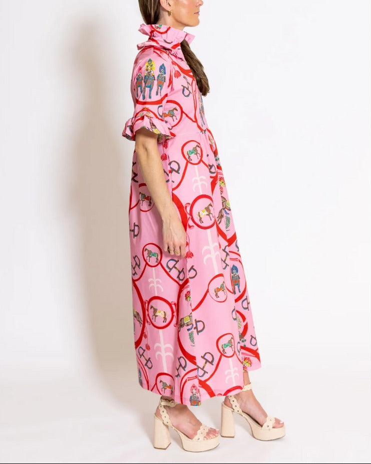 3/4 Length Ruffle Sleeves Dress