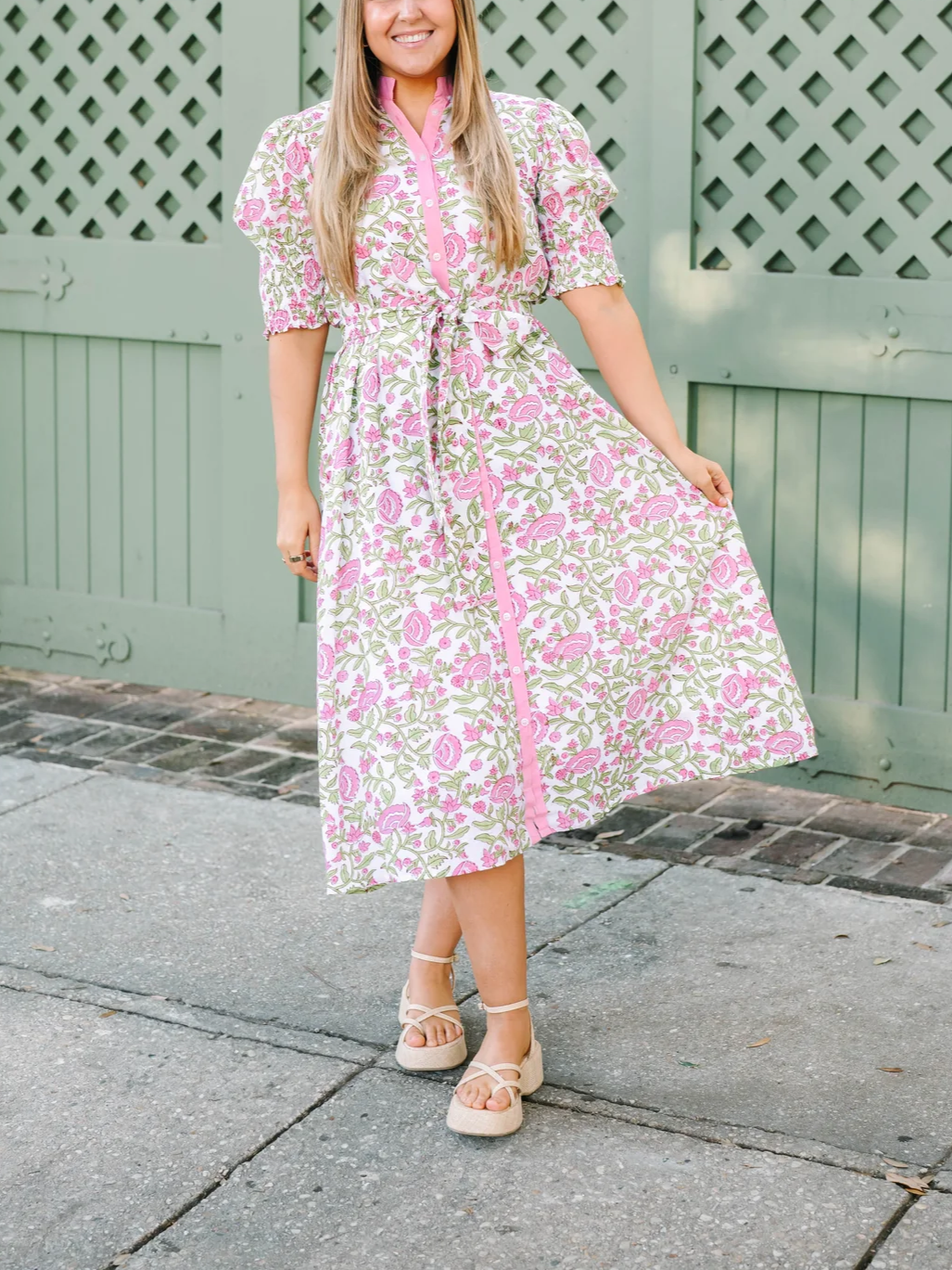 Spring Bloom Shirt Dress