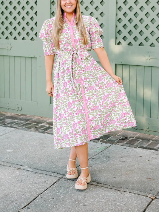 Spring Bloom Shirt Dress