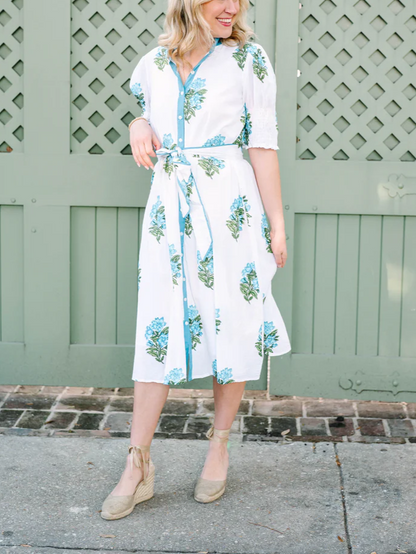 Spring Bloom Shirt Dress