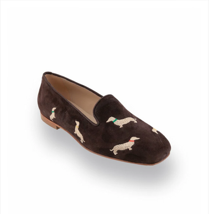 Embroidered Dachshund Loafers