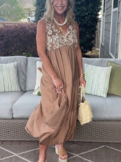 Embroidered Flared Dress