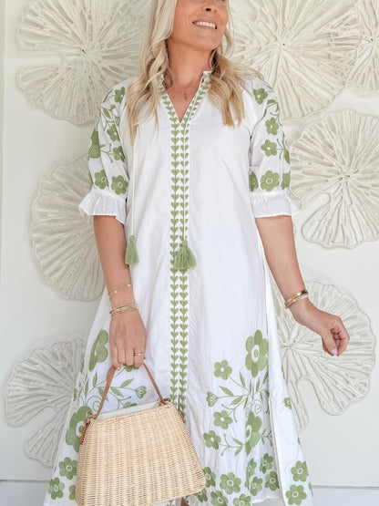 The Rosie Green Embroidered Midi