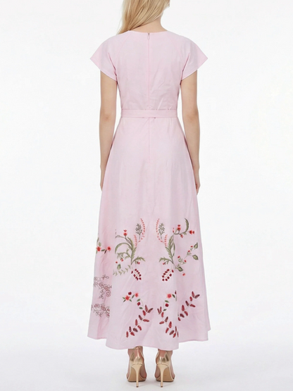 Venus Pink Wedding Maxi Dress With Pocket