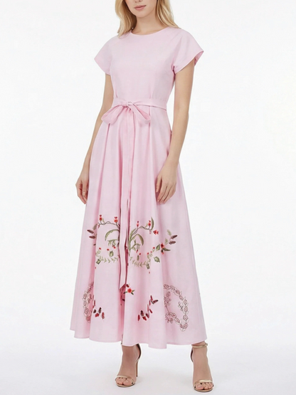 Venus Pink Wedding Maxi Dress With Pocket