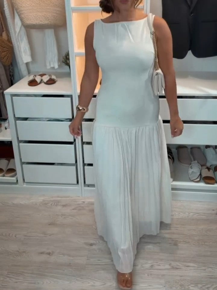 Exquisite Boat Neckline Maxi Dress
